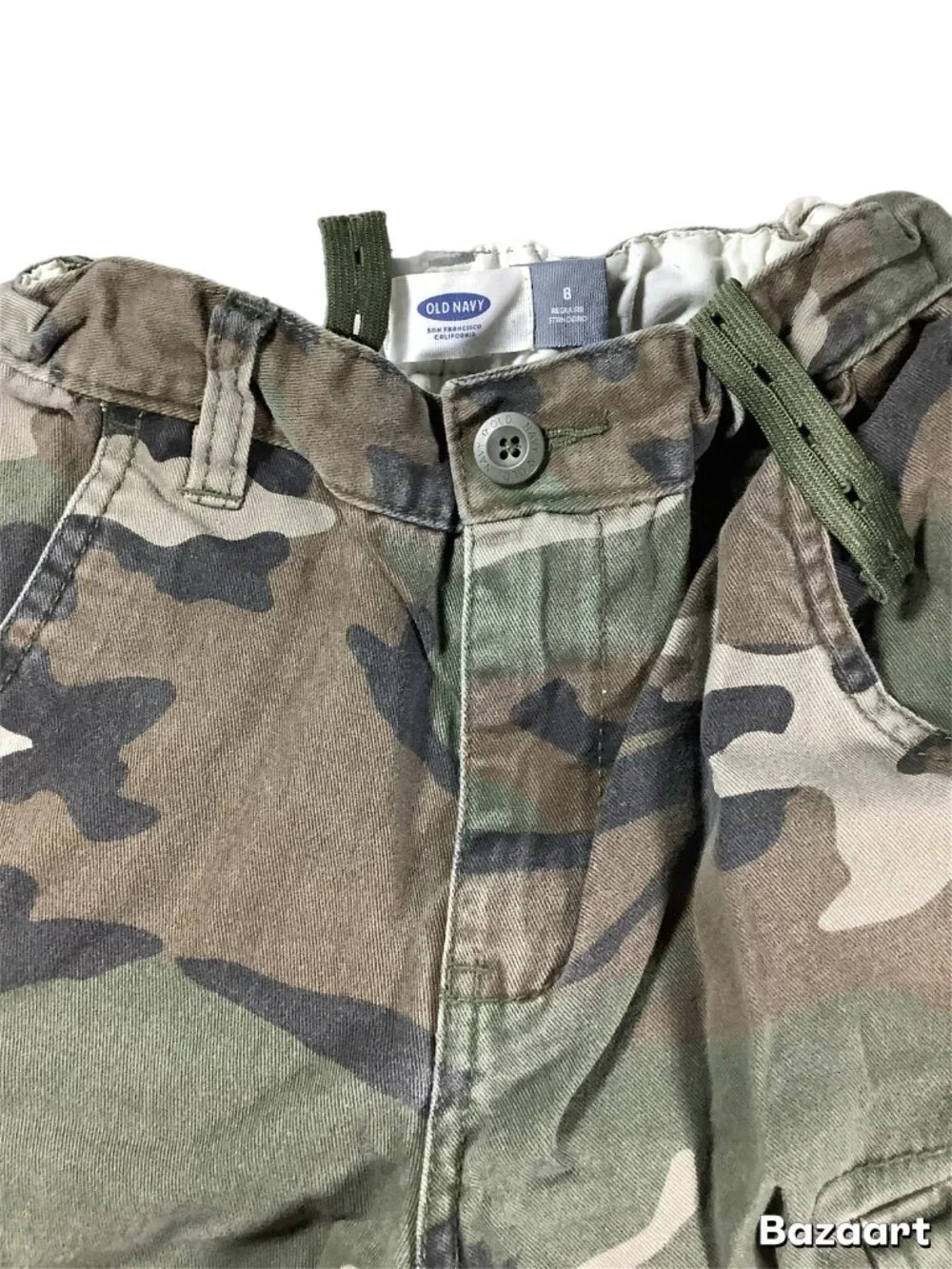 Old Navy Boys Camouflage Cargo Shorts Size 8 Built-In Belt